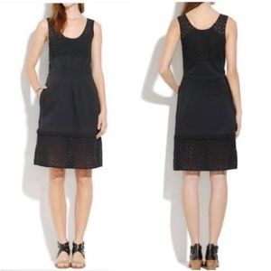 Madewell eyelet love song black sleeveless dress